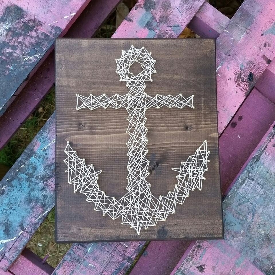 String Art Anchor Anchor Wall Decor Nautical Home Decor