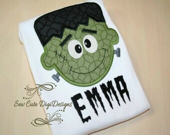 Cute Halloween Frankenstein Applique Design