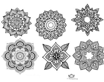 Mandala temporary tattoo set, Boho tattoos Festival tattoo, Body Art, Festival tattoos, WickedlyLovely Skin Art includes 6 tattoos