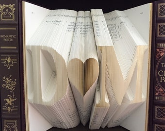 Folded Book Art Initials-Premium Leather-First anniversary-Third Anniversary-Unique Gift-Best Selling Item-Unique Anniversary Gift