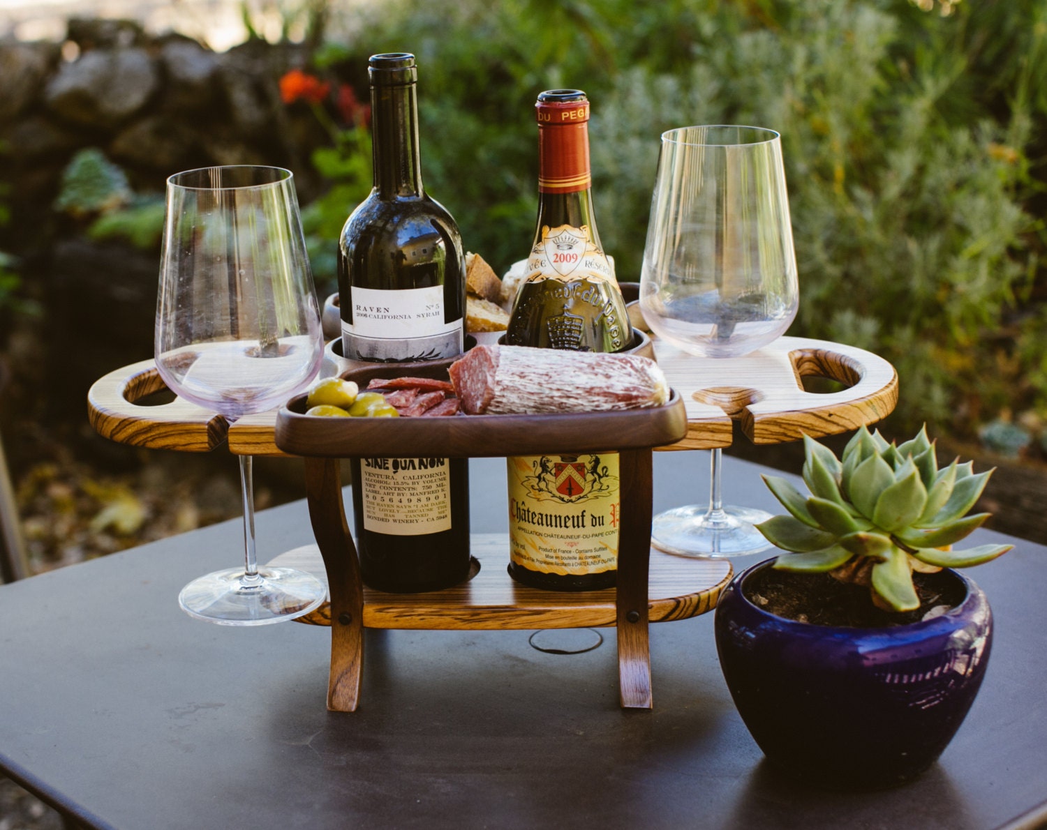 Wood wine carrier wine caddy wine bottle holder wine lover