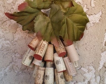 Two Handmade Grape Wall Handing Decoration made from corks
