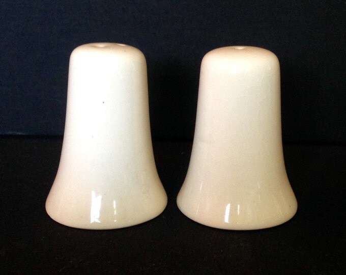 Storewide 25% Off SALE Vintage Collectable Matching Porcelain Bell Shaped Salt & Pepper Shakers Featuring Ohio Caverns West Liberty Ohio Han