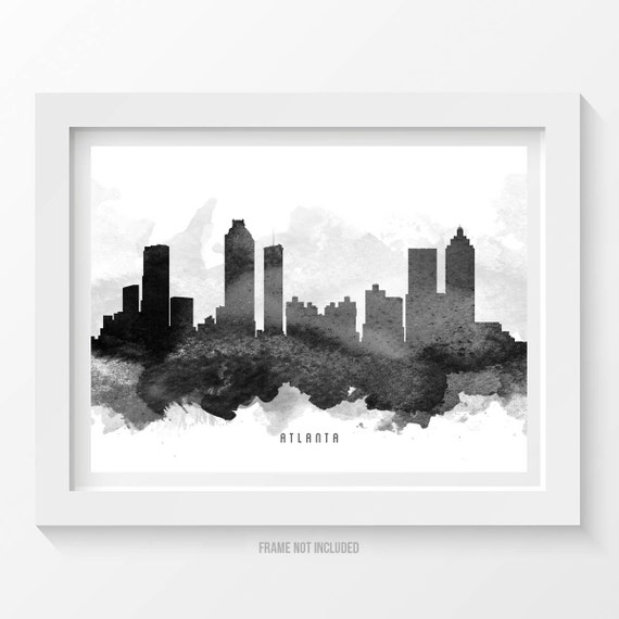 Atlanta Georgia Skyline Poster Atlanta Cityscape By Agedpixel