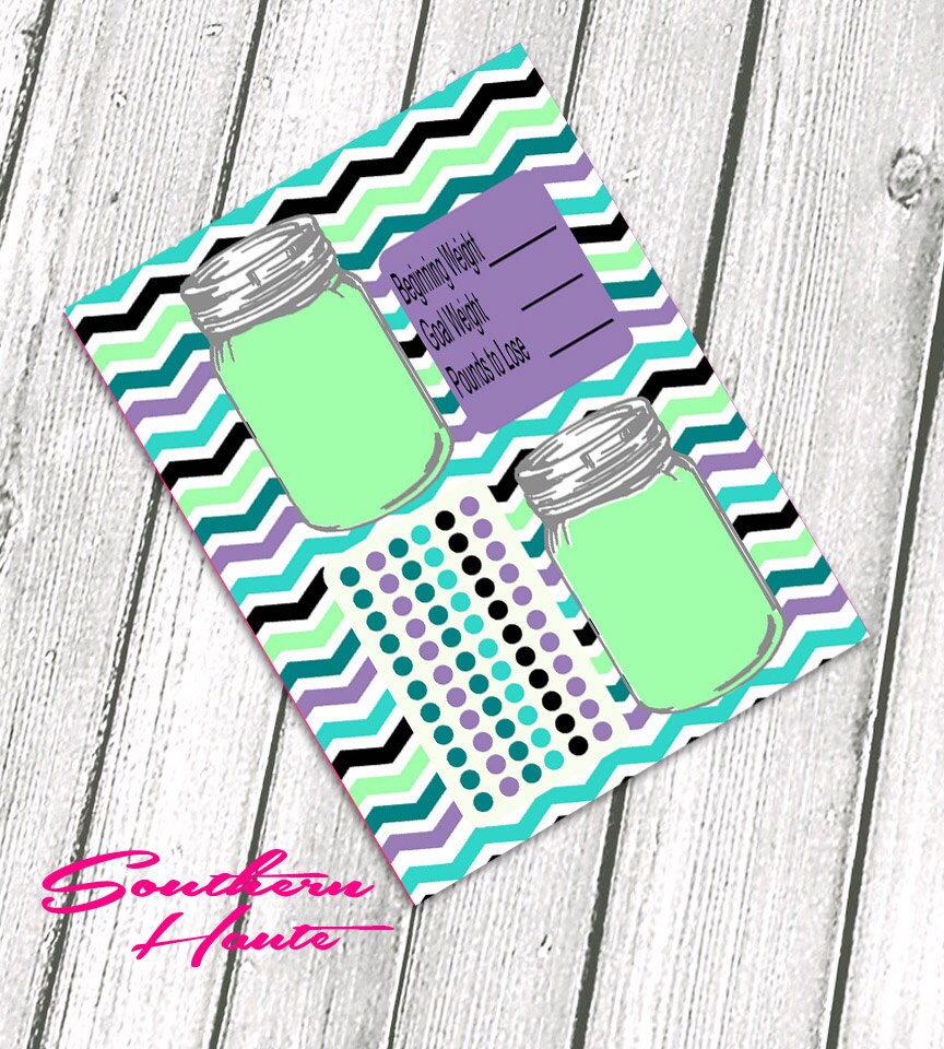 Mason Jar Weight Loss Planner Dashboard/Insert