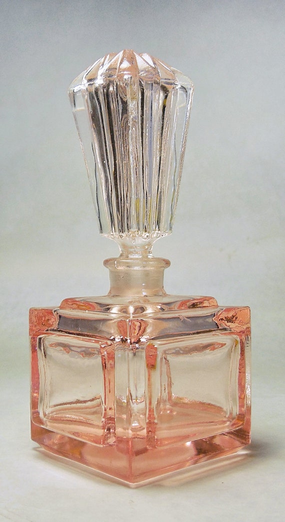 Vintage Pink Glass Irice Decorative Perfume Bottle