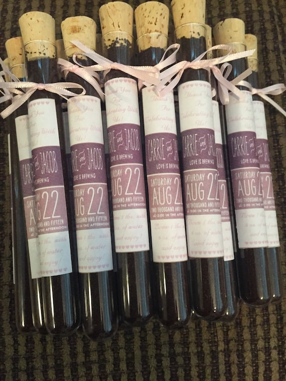 Ground Coffee Beans Coffee Wedding Favors Test Tube Wedding 