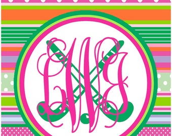 Preppy Ribbons Field Hockey Bag Tag. Personalized Field Hockey gift! Field Hockey Team or Coaches gift Field Hockey bag tag.