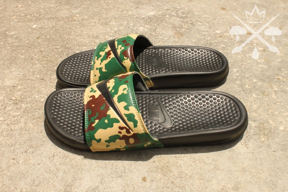 Nike Custom Military Camouflage Benassi Swoosh Camo Slide