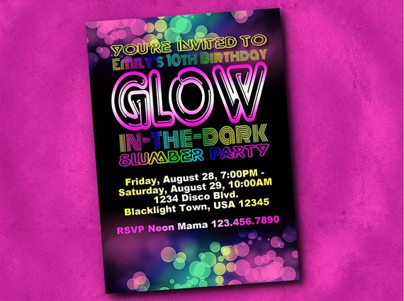 Glow Birthday Invitations 8