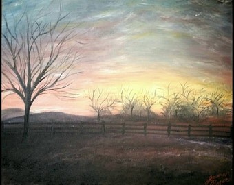 Landscape Oil Painting southern farm art barn by LaurenPigfordArt