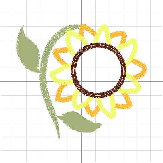 Download Sunflower Monogram Frame Fall Autumn Applique Design ...