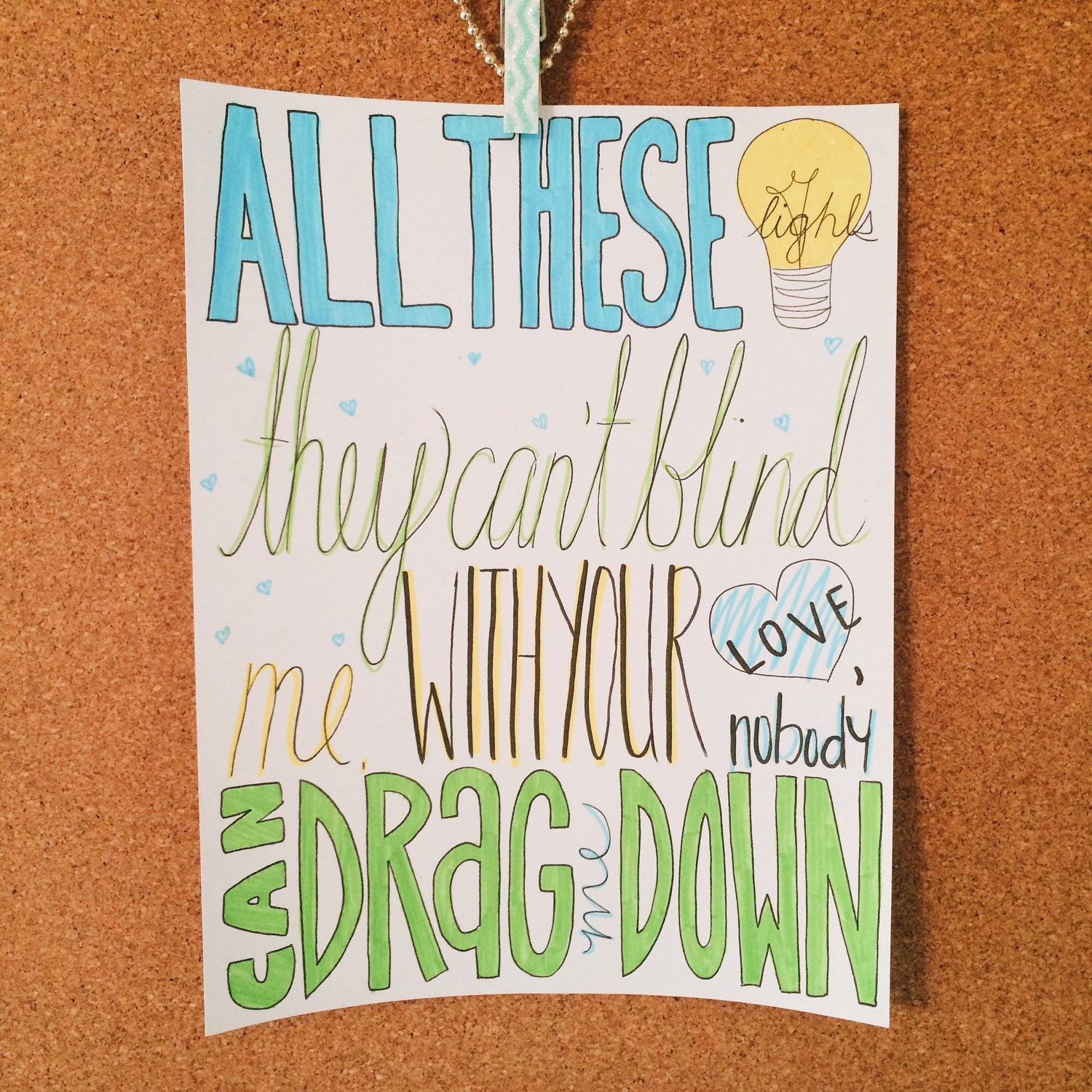 Drag Me Down One Direction Lyric Drawing by AlexiasDrawings
