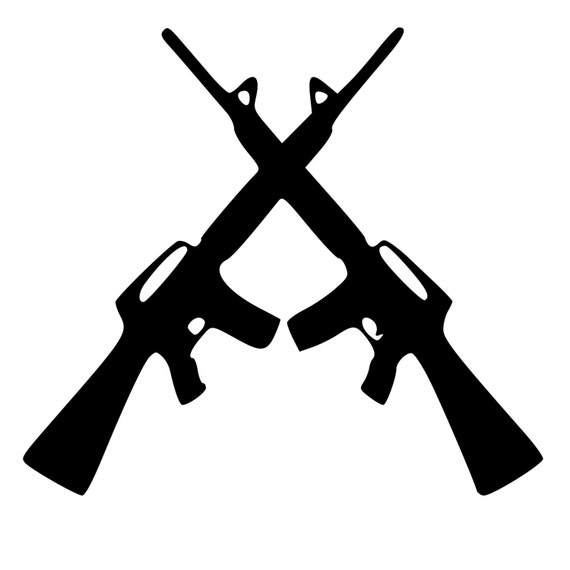 Soldier Rifles Guns Crossed Die-Cut Decal Car Window Wall