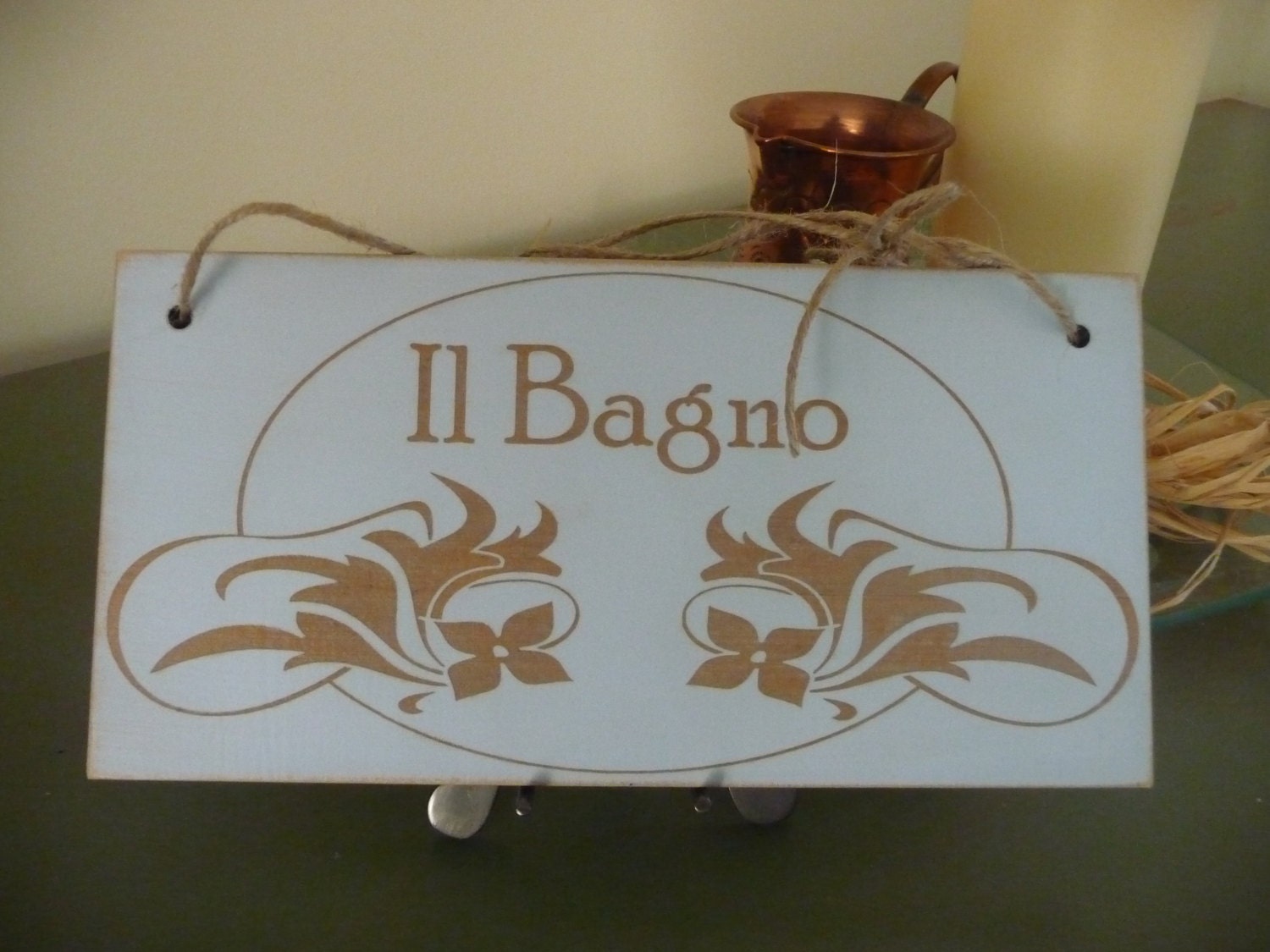 Bathroom Sign Il Bagno Sign Distressed Italian Sign Art