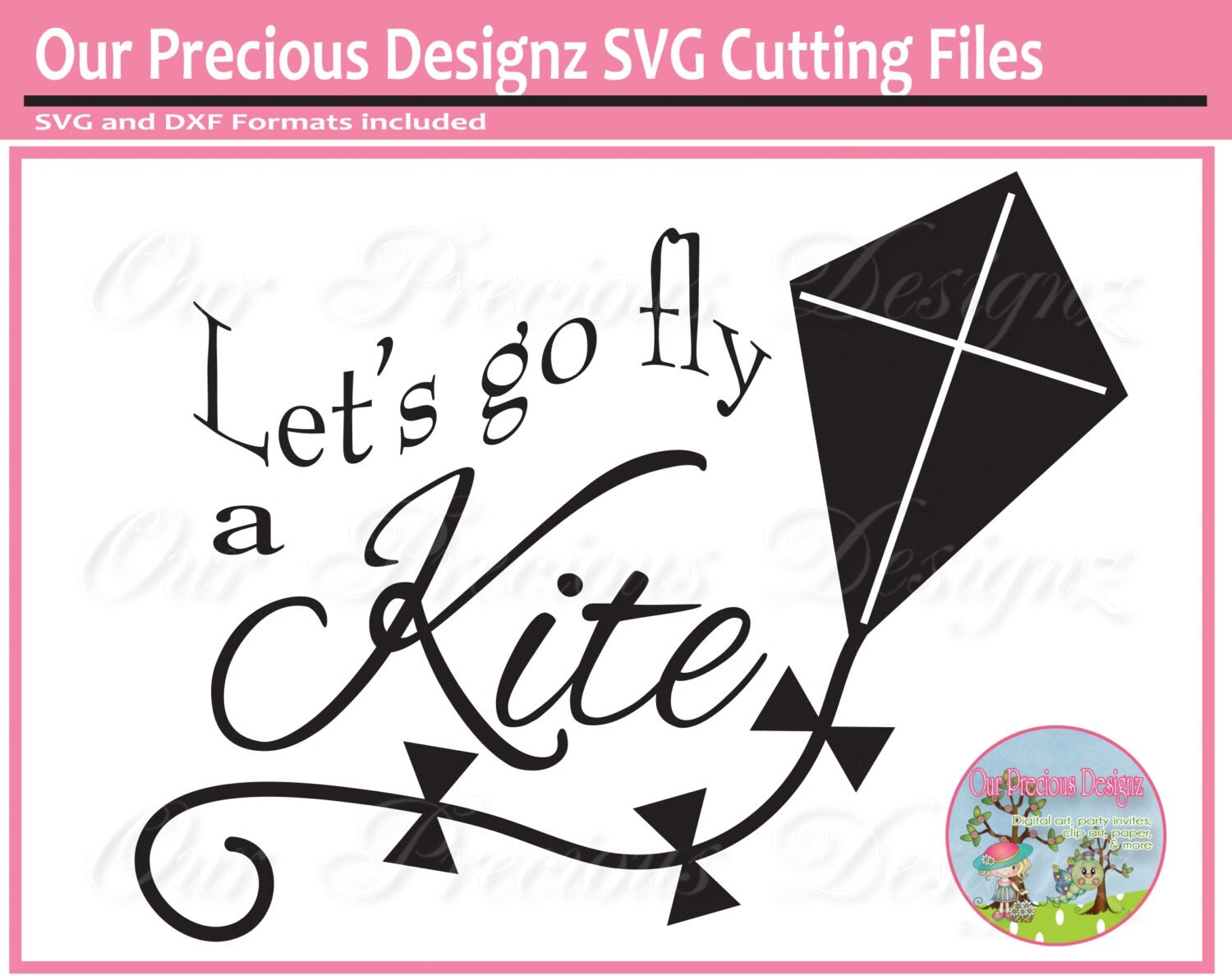 Download SVG cutting File, Let's go fly a kite Vinyl Decal ...