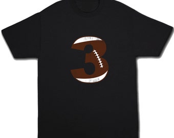 3rd Birthday Shirt Football Birthday Party Clothes Third Birthday Tshirt Boy 3 Birthday Tee Football Number Football Party Sports Birthday