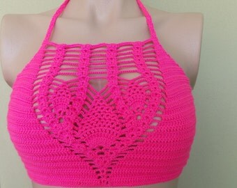 Crochet bikini top swimsuit bikini top summer by cheerfulboutique