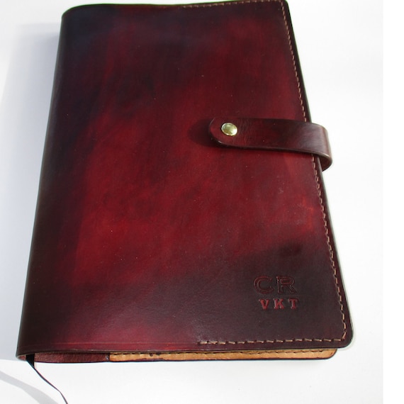 Personalized Leather Journal Large Embossed Diary. Book Cover