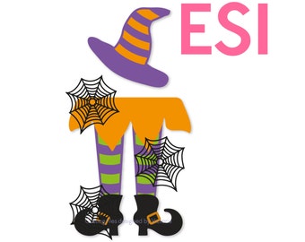 Witch legs SVG, DXF, EPS, Witch legs and Witch hat, cutting files, use with Silhouette Studio and Cricut Design space. Halloween