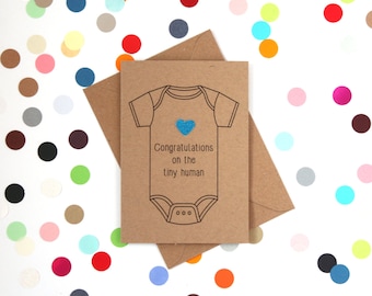 Funny new baby card, Funny baby card, Funny new parents card, Funny expecting card, Funny card: Congratulations on the tiny human