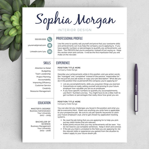 creative resume template for word us letter by