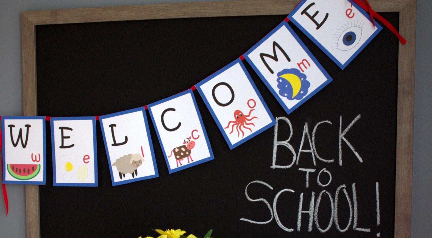 Back to School party banner teachers Classroom decor Flash