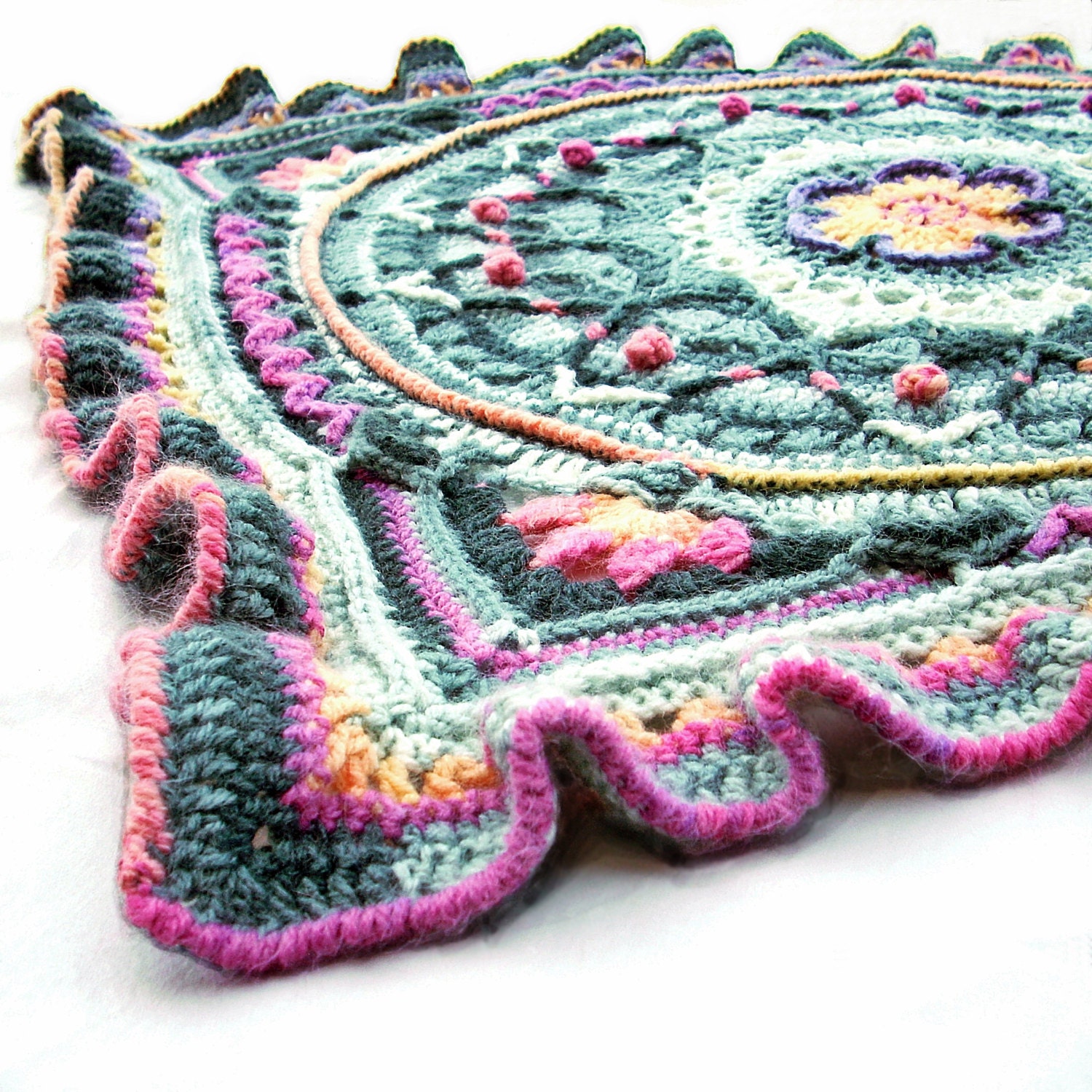 baby afghan mandala sparkle yarn