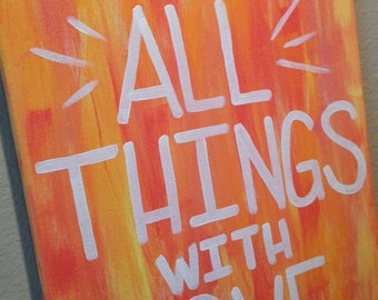 Do All Things With Love - 12 x 16 Canvas Art