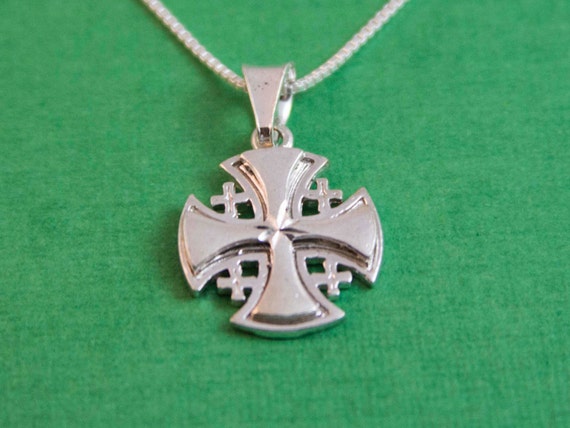 Iron Cross Patty Cross Sterling Silver Necklace / Jerusalem