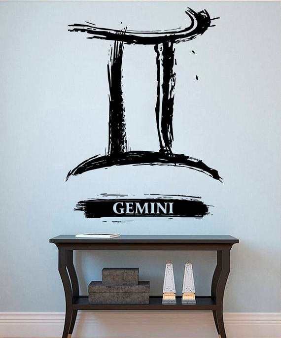 Zodiac Wall Vinyl Decal Gemini Wall Vinyl by kellywallstickers
