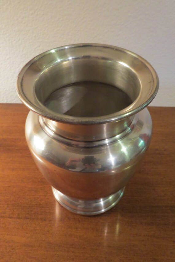 Restoration Hardware Rimmed Pewter Vase India by BrontesTreasures