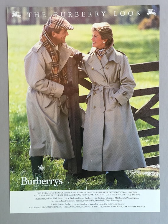 Items similar to 1988 Burberrys of London Coats Print Ad - The Burberry