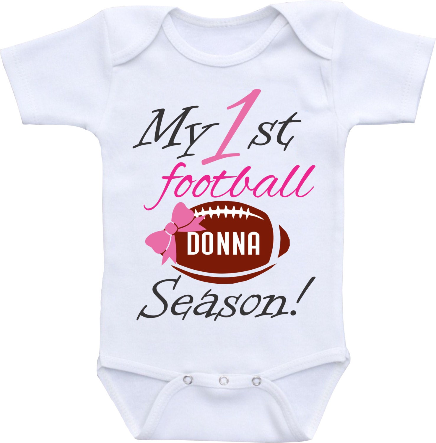 Baby Girl Football Onesie My First Football Season Football