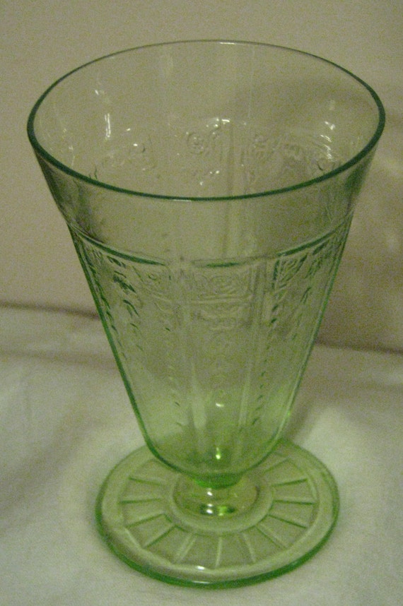 Beautiful Green Depression Glass Tumbler Unnamed