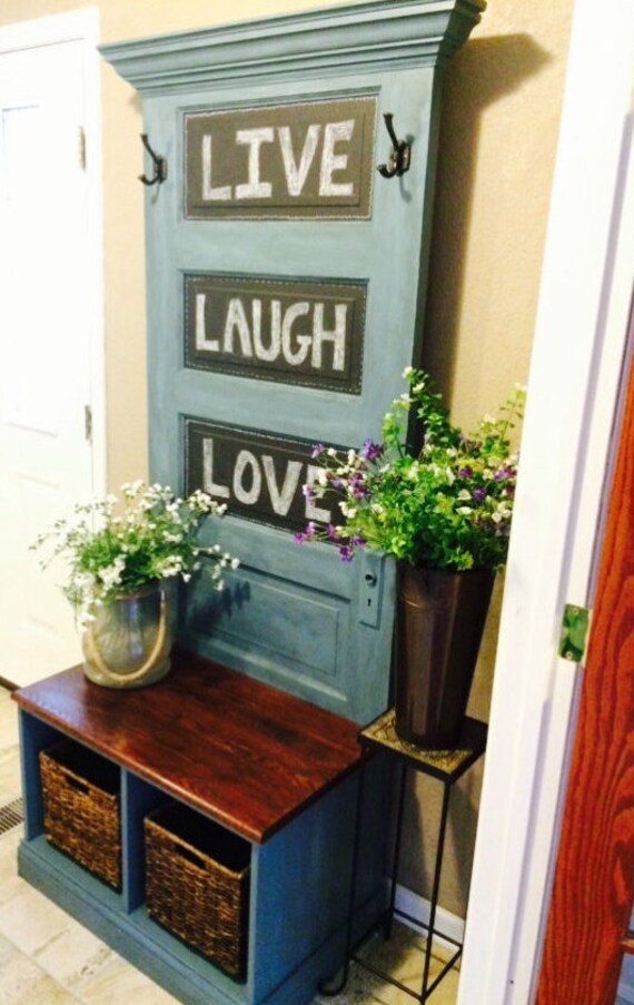 Reclaimed Vintage Door Hall Tree and Bench by SouthernCharmThing