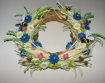 Paper qulling | Etsy - Quilling art Door wreath Home amulet Charm wreath Handmade wreath Flower  wreath Front door wreaths Door decor Spring door wreath