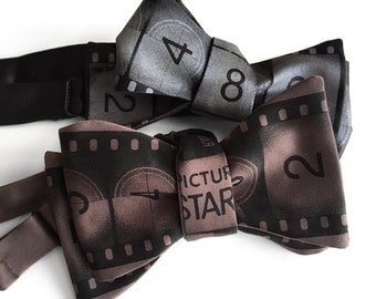 Movie Film bow tie. Academy Film Leader bowtie. Actor, producer, film student, grip, director gift. Red carpet style!