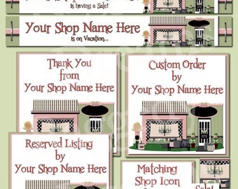 Premade Etsy Banner Set - Etsy Banner Design - Etsy Shop Banner - SHOP ICON - Shop Profile Photo - Ava Boutique Shop Store