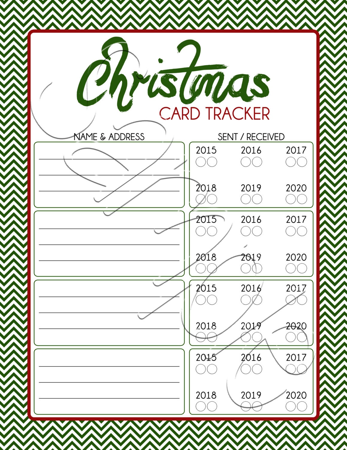 Christmas Card Tracker 