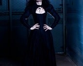 Goth Corset Gown - Black Dragon Wedding Dress- Victorian Corset Jacket- Alternative Bridal Gown Halloween- Custom to Order