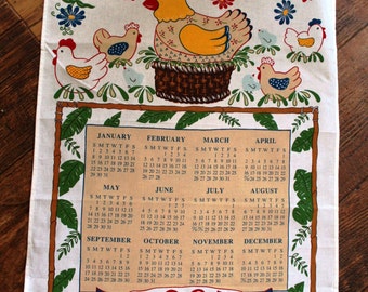 1995 Chicken in Basket Tea Towel Calendar