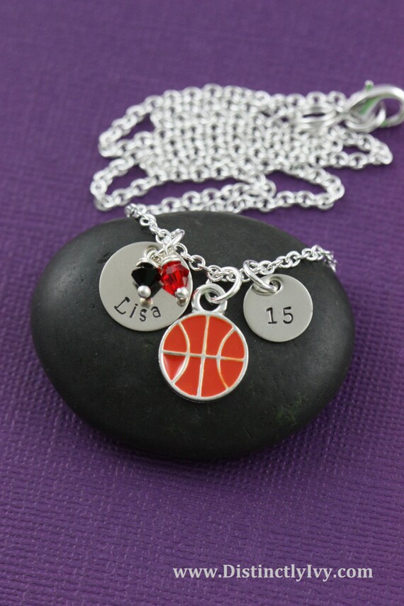 SALE Basketball Necklace Basketball Team by DistinctlyIvy