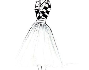 Watercolour Fashion Illustration Titled Be Mine
