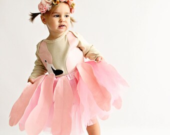 Girls Flamingo Tutu Halloween Costume, Costume Children, Bird Costume, Toddler Halloween Costume, Baby Halloween Costume, Bjork Costume
