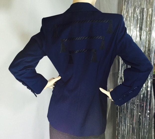 Vintage Jacket Navy Blue Escada Margaretha Ley by OffbeatAvenue