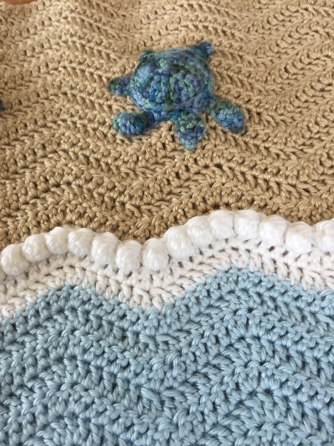 Sea Turtle Blanket Crochet Crib Blanket Baby Blanket Throw
