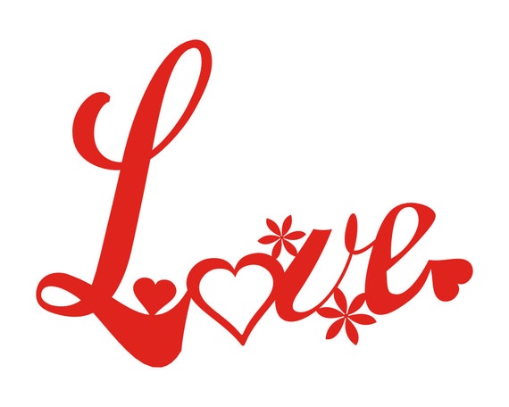 Download Love Word Art Valentine's SVG Cutting File Commercial
