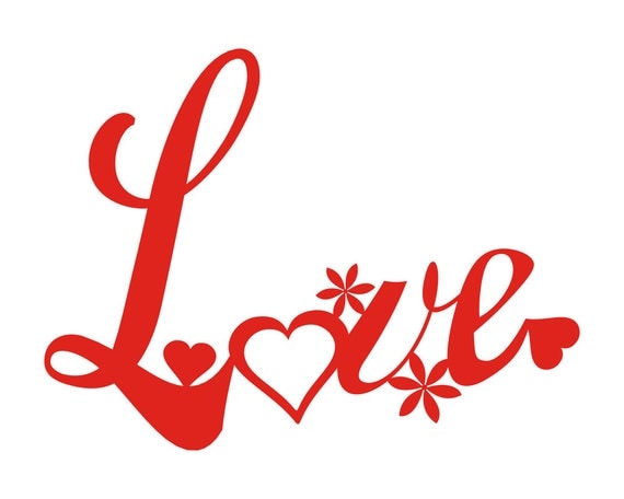 Download Love Word Art Valentine's SVG Cutting File Commercial