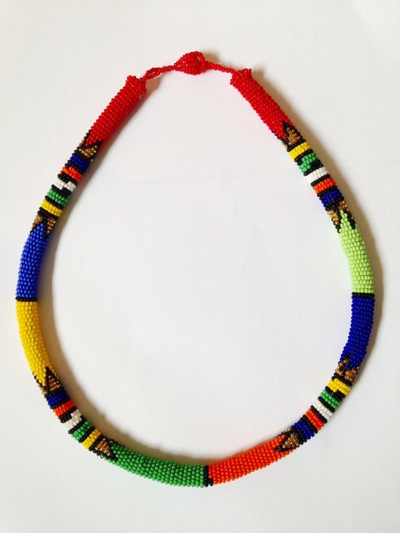 Traditional Zulu Necklace multi coloured